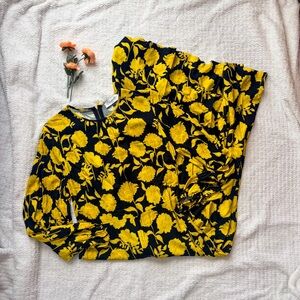 Closet London Yellow Floral Long Sleeve Maxi Dress - US 8